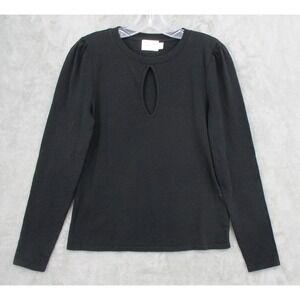 Nation LTD Shirt Womens Small Keyhole Neckline Puff Sleeve Lightweight Dania